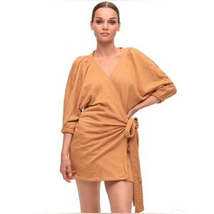 n:Philanthropy NWT Tan Sweater Wrap Dress, Size XS, Beige